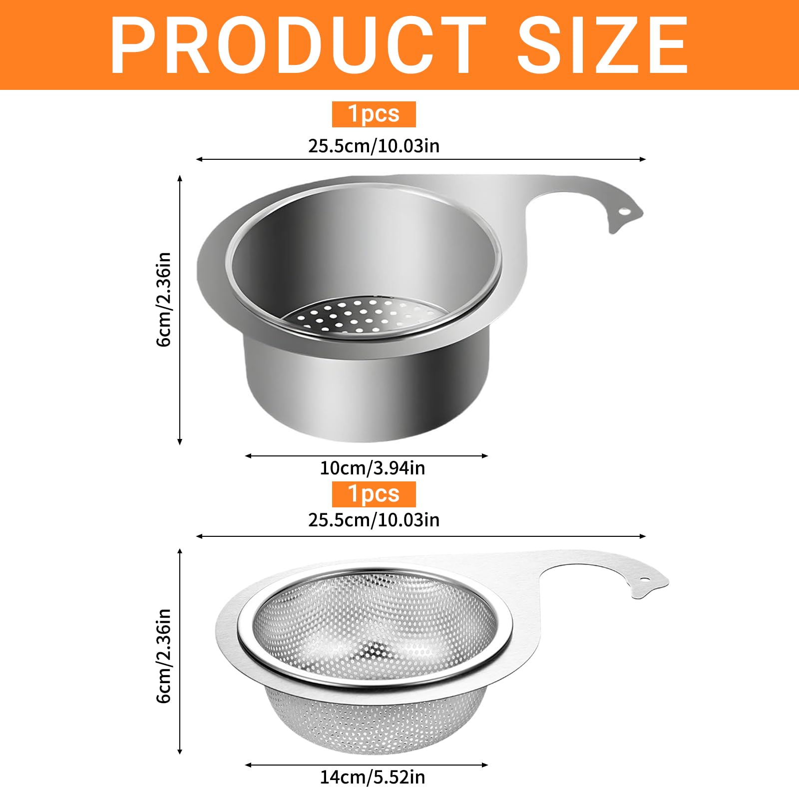 Stainless Steel Swan Sink Strainer Basket,Cestello Filtro per Lavello da Cucina Swan in Acciaio Inossidabile,Cestello per Lavello in Acciaio Inossidabile,Cestello per Lavello Swan