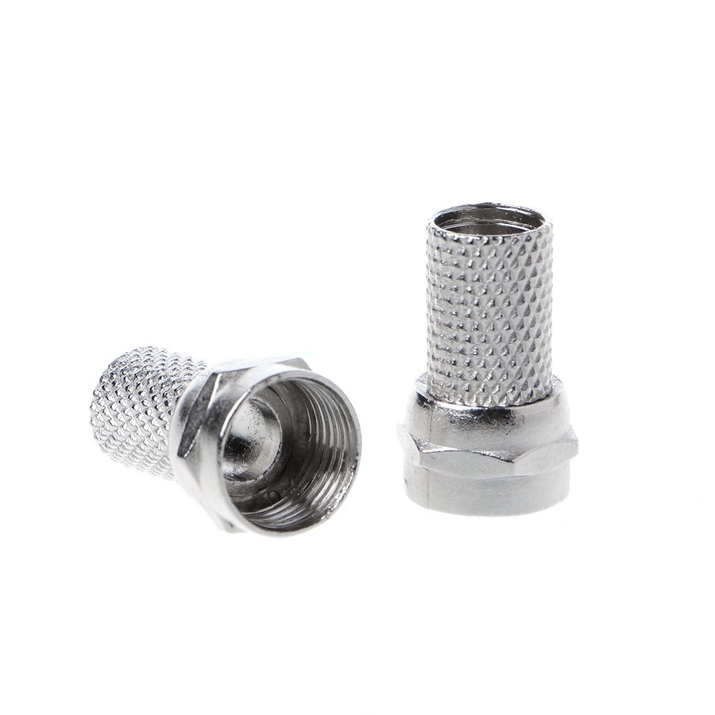 10 pezzi 75-5 F Connettore a vite per cavo coassiale satellitare RG6 Tw connettore tappo protezione spina adattatore presa cavo coassiale saldatura pannello paratia O Press
