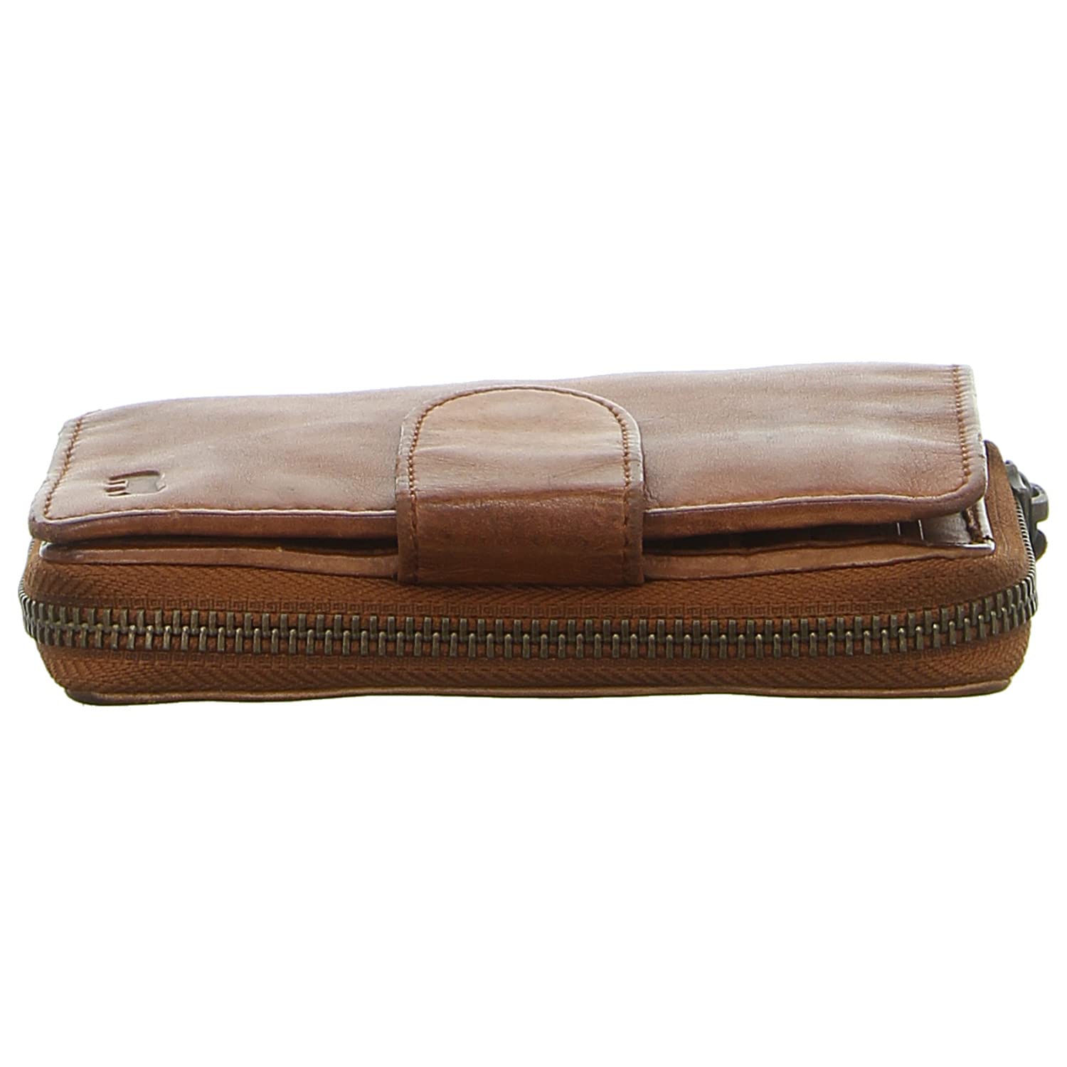 Bear Design Damen Geldbörse Leder Portemonnaie Geldbeutel 10 Kartenfächer Cognac