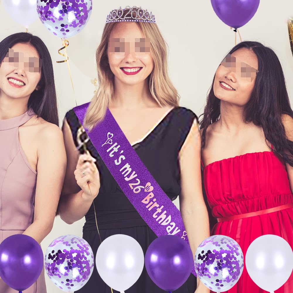 Yorgewd Couronne Anniversaire, 40 Ans Echarpe Anniversaire Diadème Strass Decoration D