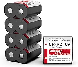 (5-Pack CR-P2 Batteries, 6V 2000mAh Lithium Photo Battery 223A, 2CR-P2, EL223AP, and DL223A Batteries