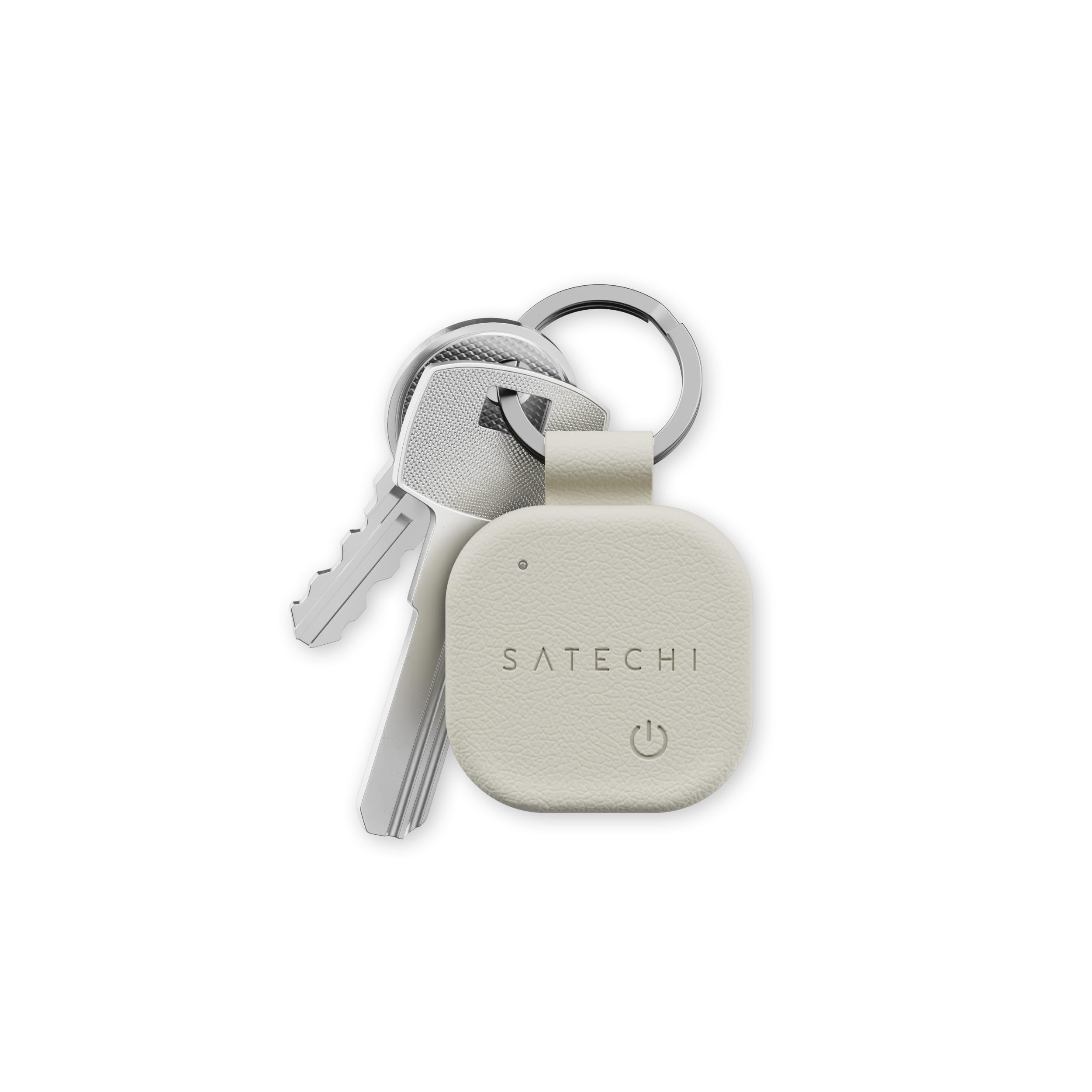Satechi FindAll Keychain with Find My, Wireless Rechargeable, Location Tracker, Left-Behind Alerts, Loud Audible Chime, Works with iPhone, iPad, Mac - Sand