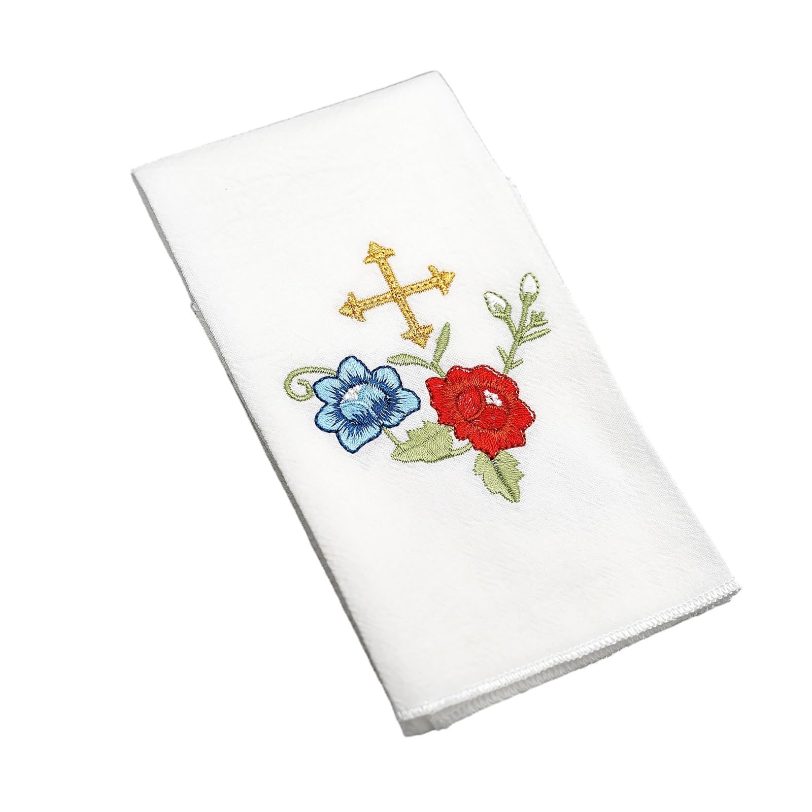 HDOYTXXM Catholic Colorful Holy Symbol Embroidered Cotton Linen Altars Cloth Handkerchief for Home Decors and Gifting Colorful Embroidery Holy Symbols Altars Cloth