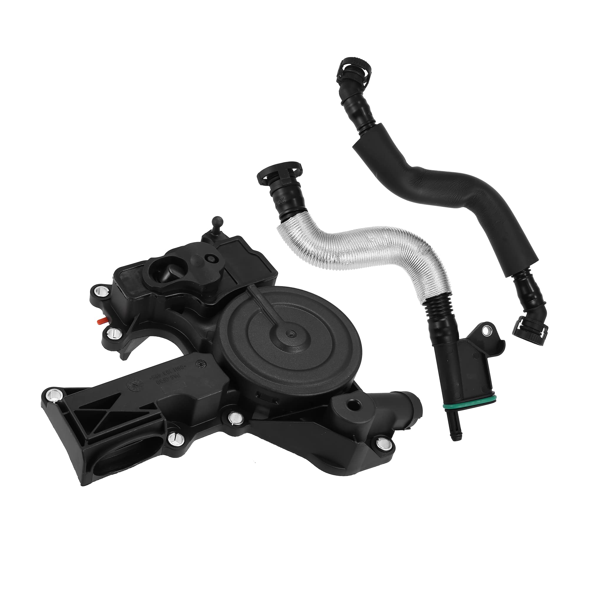 ACROPIX PCV Valve Oil Separator Engine Crankcase Vent Valve Fit for Volkswagen Tiguan with Exhaust Pipes - Pack of 3 Black
