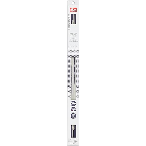 Prym Ergonomics 14-Inch Single-Point Knitting Needle, Size 4 (2-Pack)