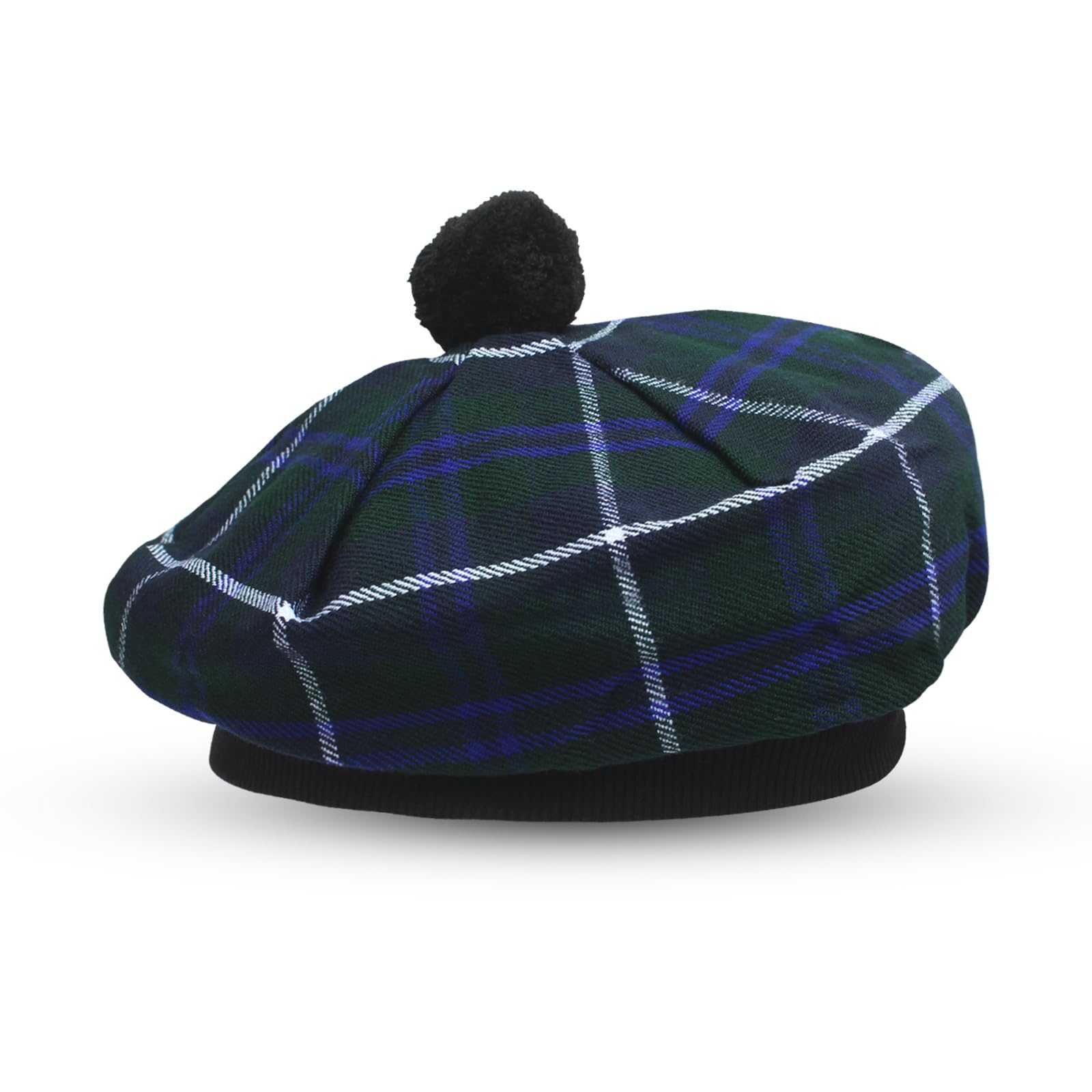 YAS Scottish Hat Tam o' Shanter Tammy Jimmy Flat Bonnet in Many Tartans (Blue Douglas),One Size