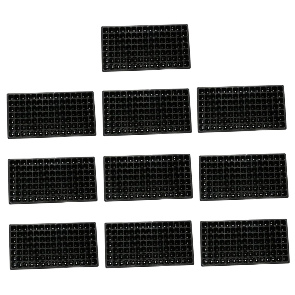 Vassoio Semenzaio in PVC Nero 105 Celle Forate, 10 Pezzi per Uso Professionale e Balcone, Ventilazione Ottimale e Facile Rimozione per Giardinaggio