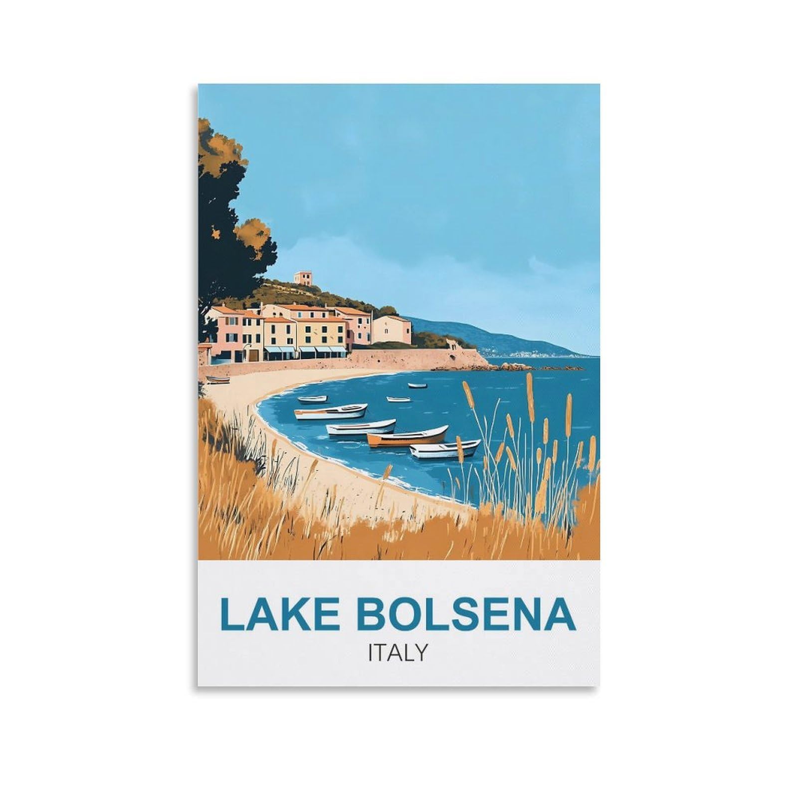 EZMLFA 5D Diamond Painting Kits for Adults,Lake Bolsena Italy,DIY Full Round Drill Diamond Dot Gem Art Kits for Adults,Crafts for Decor 40x50cm