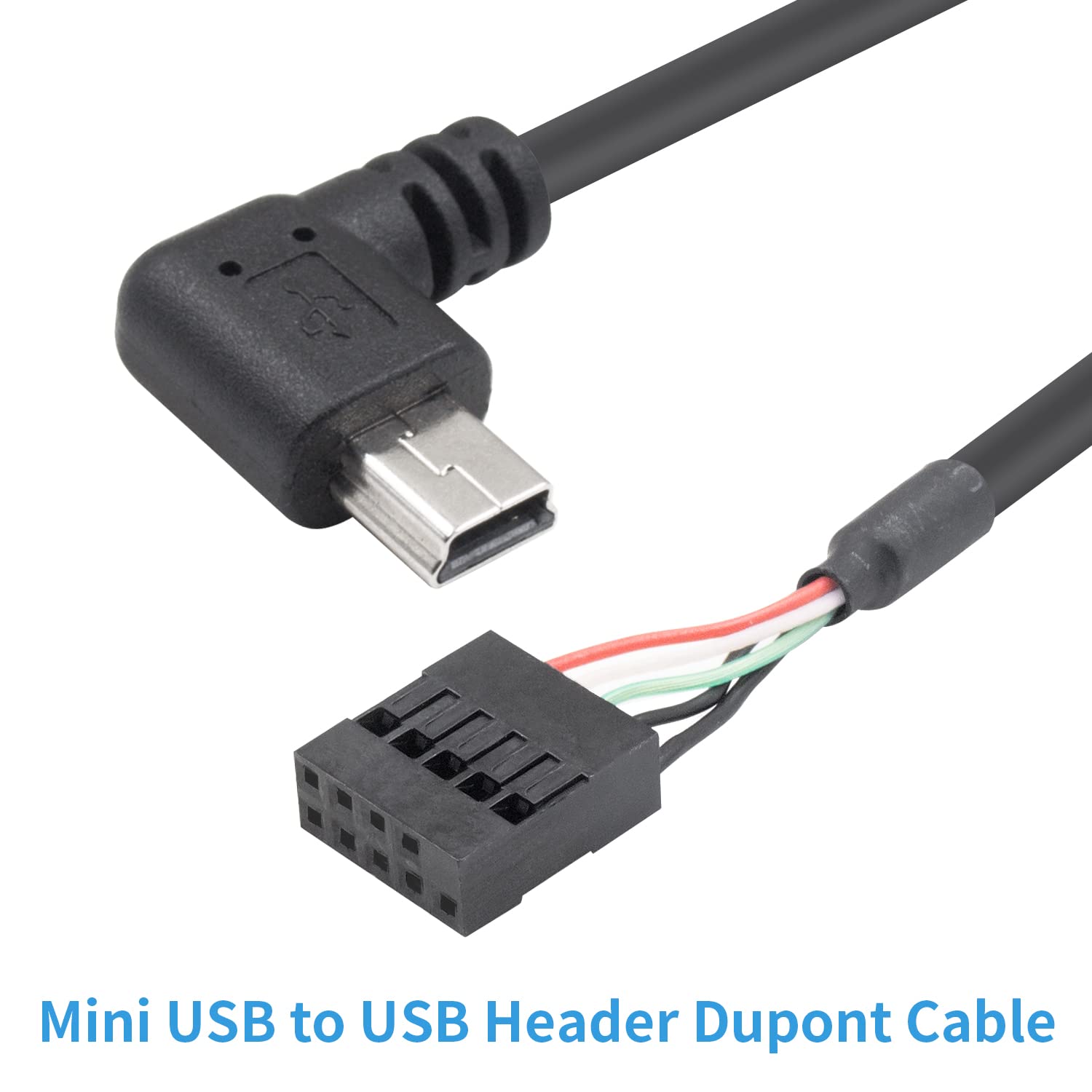 Duttek Mini USB Auf USB Header Kabel 50 Cm – Rechtwinklig, Für Motherboards, 2er Pack
