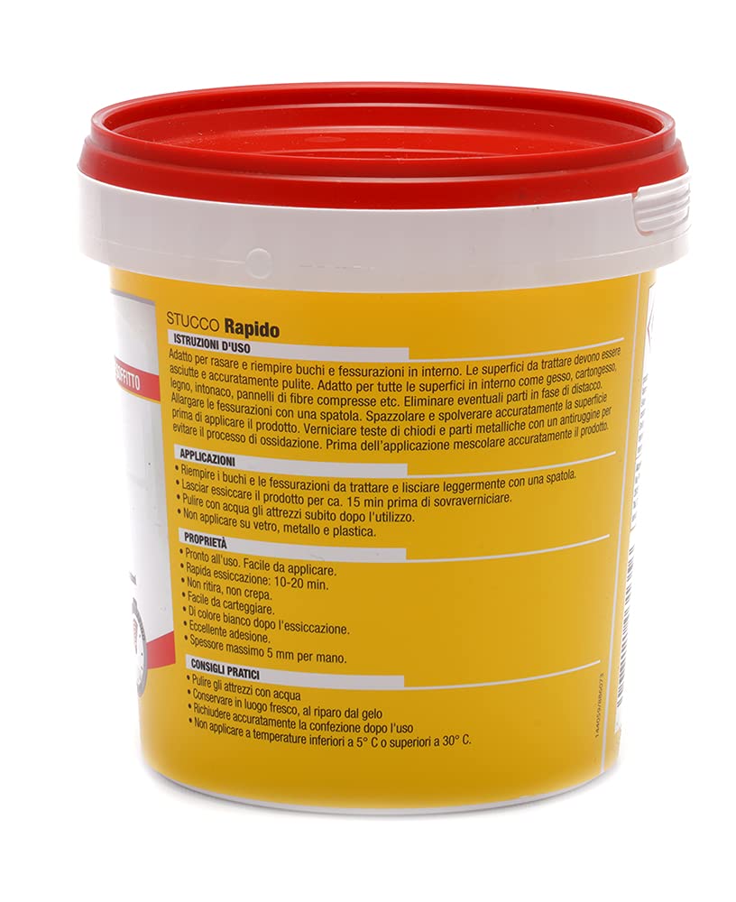 POLYFILLA STUCCO RAPIDO per Interno, Essicazione in 15minuti, in Pasta BIANCO 1KG
