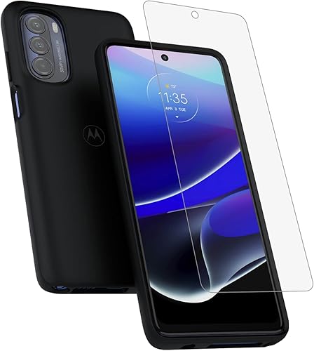 Miniatura 10 de Motorola Moto G Pure - Paquete protector de precisión negro + protector de pantalla de vidrio 9H con revestimiento antihuellas dactilaresmanchas