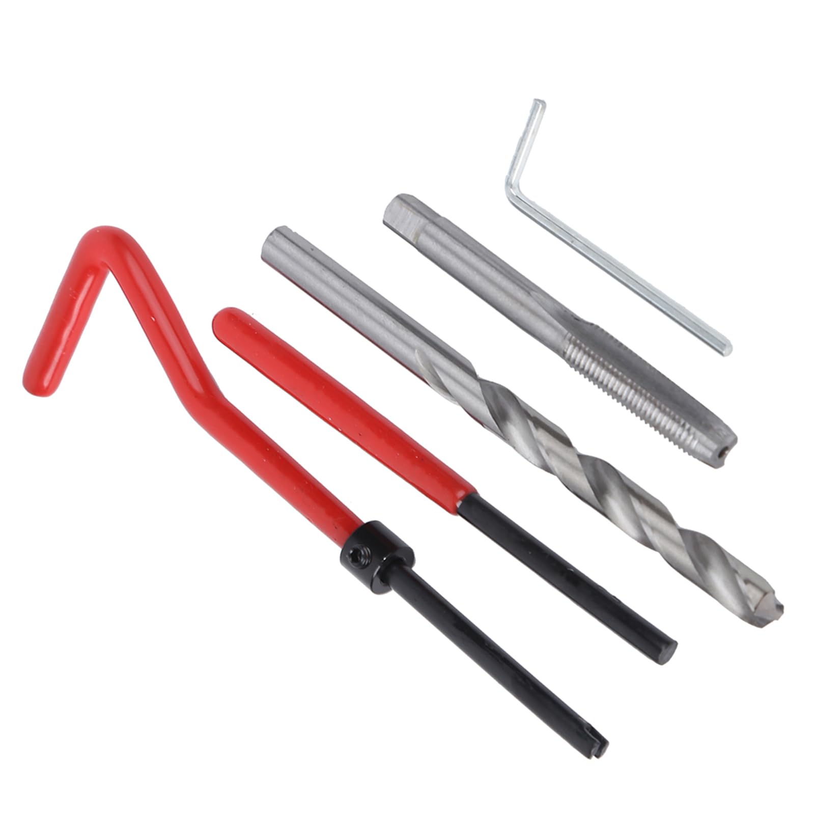 Cocoarm Kit de Réparation de Filetage M7 avec Boîte en Plastique Transparente, Outils de Réparation de Filetage de Restauration Ensemble D' inserts de Réparation de Filetage 25