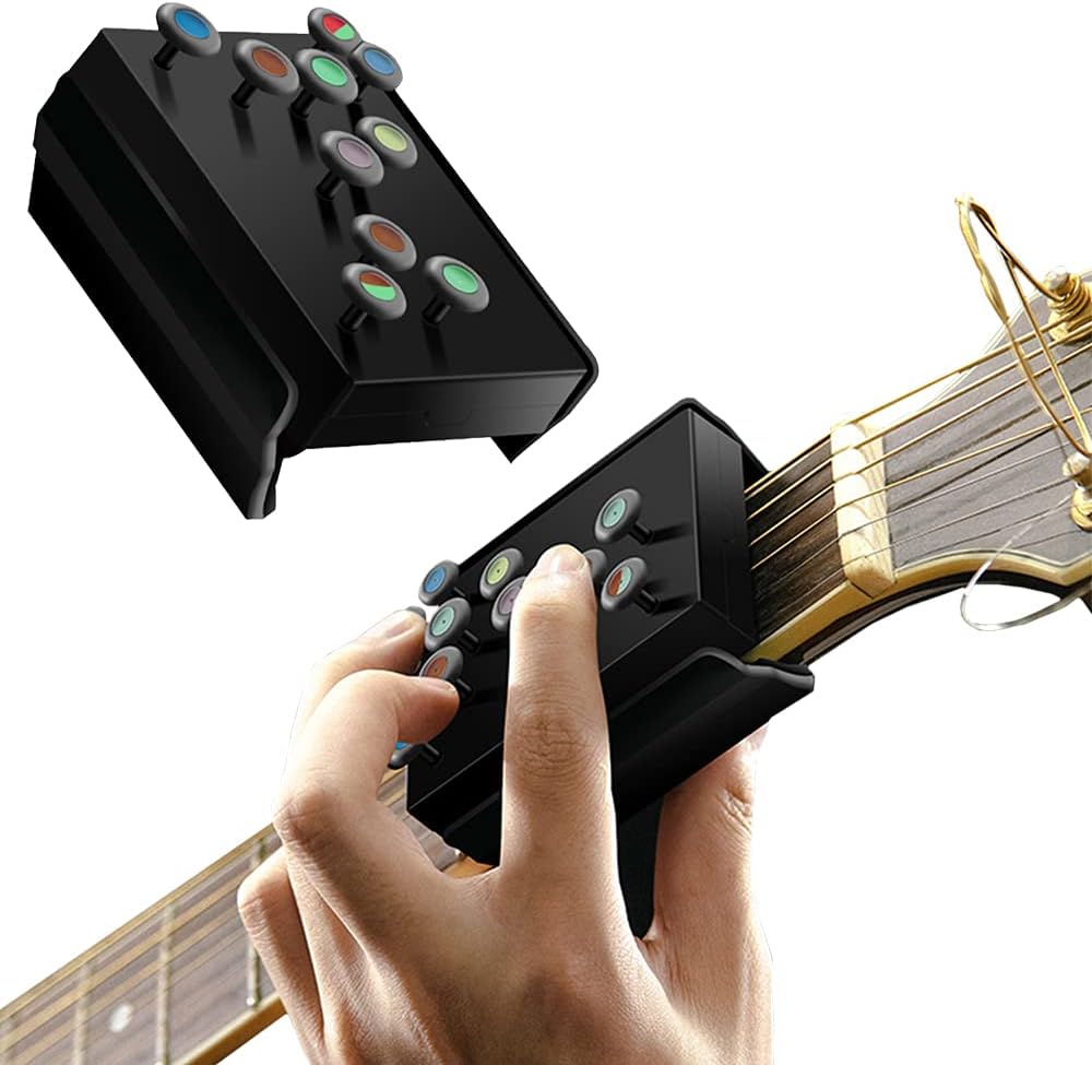 QUDODO Guitar Chord Learning Starter, Guitar Accessories, Guitar Trainer No Need to Develop Callouse, Eliminates Finger Pain, Guitar Lover Beginner Gift (Guitar Starter Learning Tool)