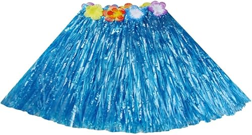 Faldas de hierba para niños con falda hawaiana de hierba de Leis, falda de hierba hula tropical hawaiana fiesta en la playa