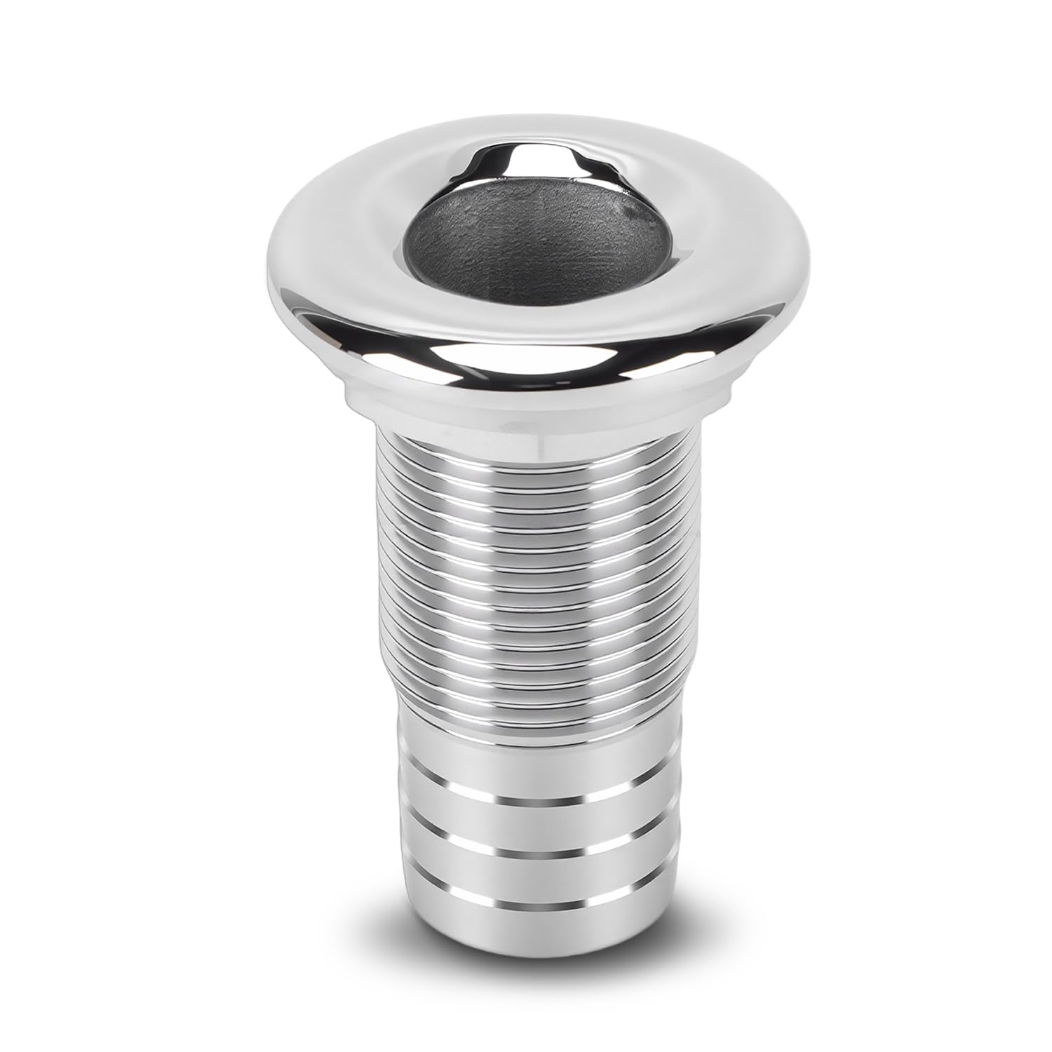 Tissting Boat Thru Hull Fitting, 3/4in 75mm Marine Drain Plug Stainless Steel Hull Connector Water Outlet for Vessel Yacht Boat Plumbing Systems Easy Install