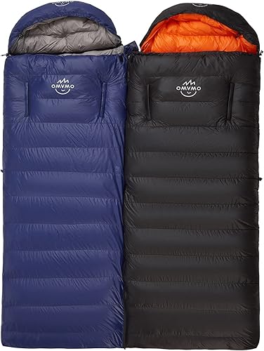 Miniatura 8 de OMVMO Saco de dormir de 0 a 20 grados F para adultos, saco de dormir de fibra de plumón de 4 estaciones para mochileros, campamento, relleno de