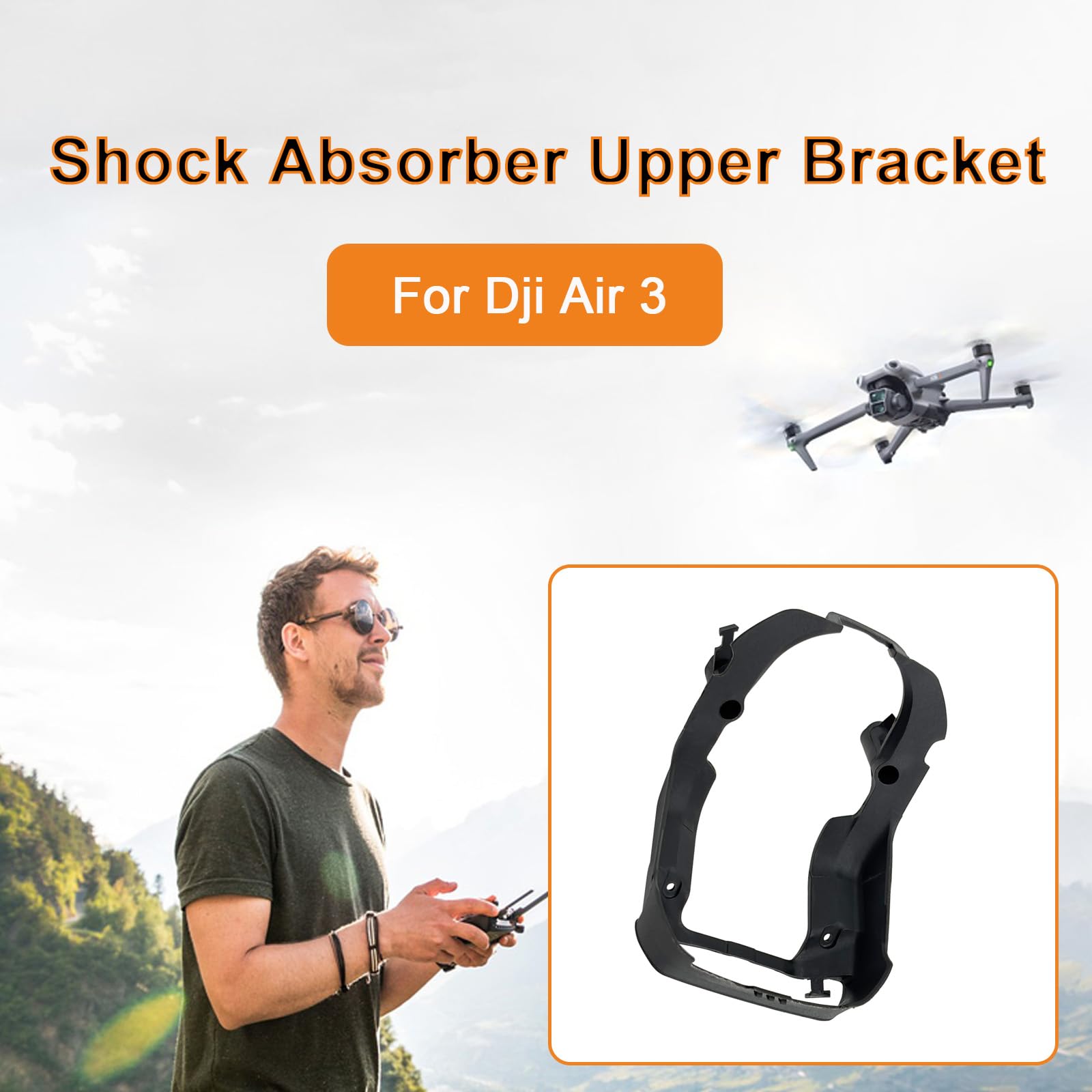 ZWLLKJGS Gimbal Shock Absorber Upper Bracket+Shock Damper Balls Replacement Parts for DJI Air 3 Gimbal Camera Rubber Damper Spare Parts Drone Accessories