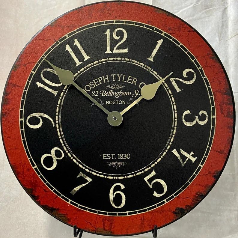 Miniatura 3 de Bellingham - Reloj de pared de péndulo rojo Mecanismo de cuarzo ultra silencioso Hecho a mano en Estados Unidos hermoso color nítido duradero
