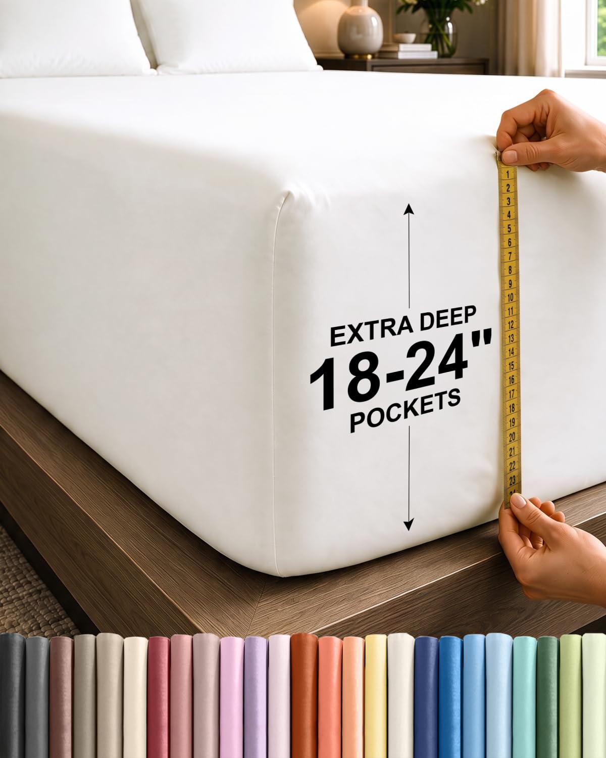 CGK Extra Deep Flex Top Split Head King Fitted Sheet Only - Antique White