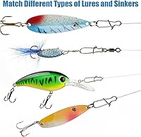 Vista 6 de JSHANMEI Clip de presión de pesca, doble bloqueo giratorio de acero inoxidable fuerte cambio rápido señuelo Snap clips de pesca giratorios agua