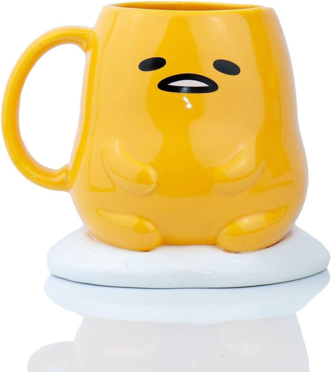 Seven20 Gudetama Collectible | Gudetama The Lazy Egg 3D Ceramic Mug 16 Ounces