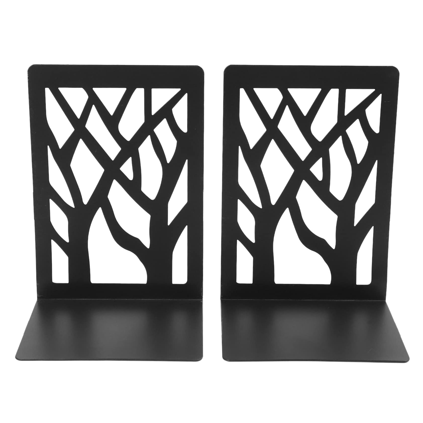 Rheross Book Ends for Heavy Books,Book Shelf Holder Home Decorative, Metal Bookends Black 1 Pair,Bookend Supports, Book Stoppers