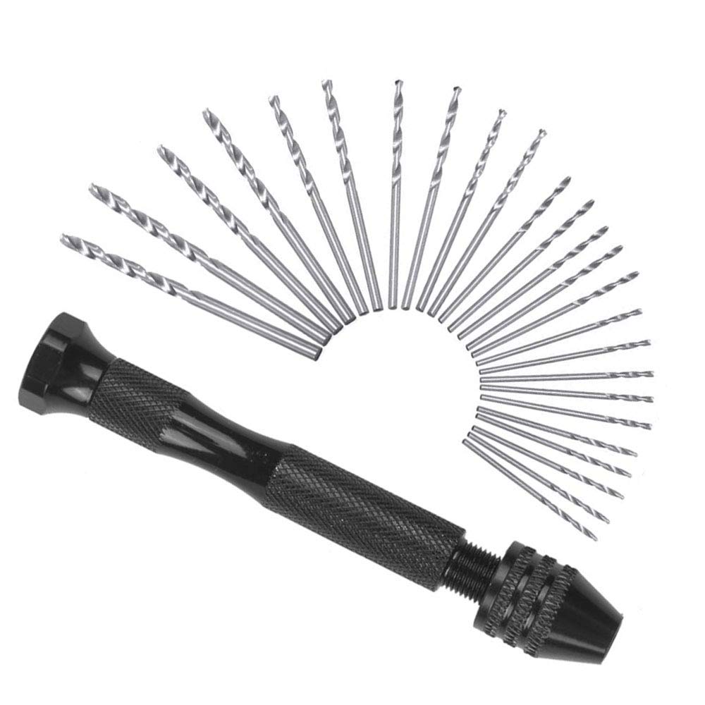 Hand Twist Drill Bits Set,Micro Drill Bits Set, Engraving Drill Bits Set for Print Circuit Board,Amber,Beeswax,Rough Stone,Jewelry,CNC Punching Engraving,26 Pieces