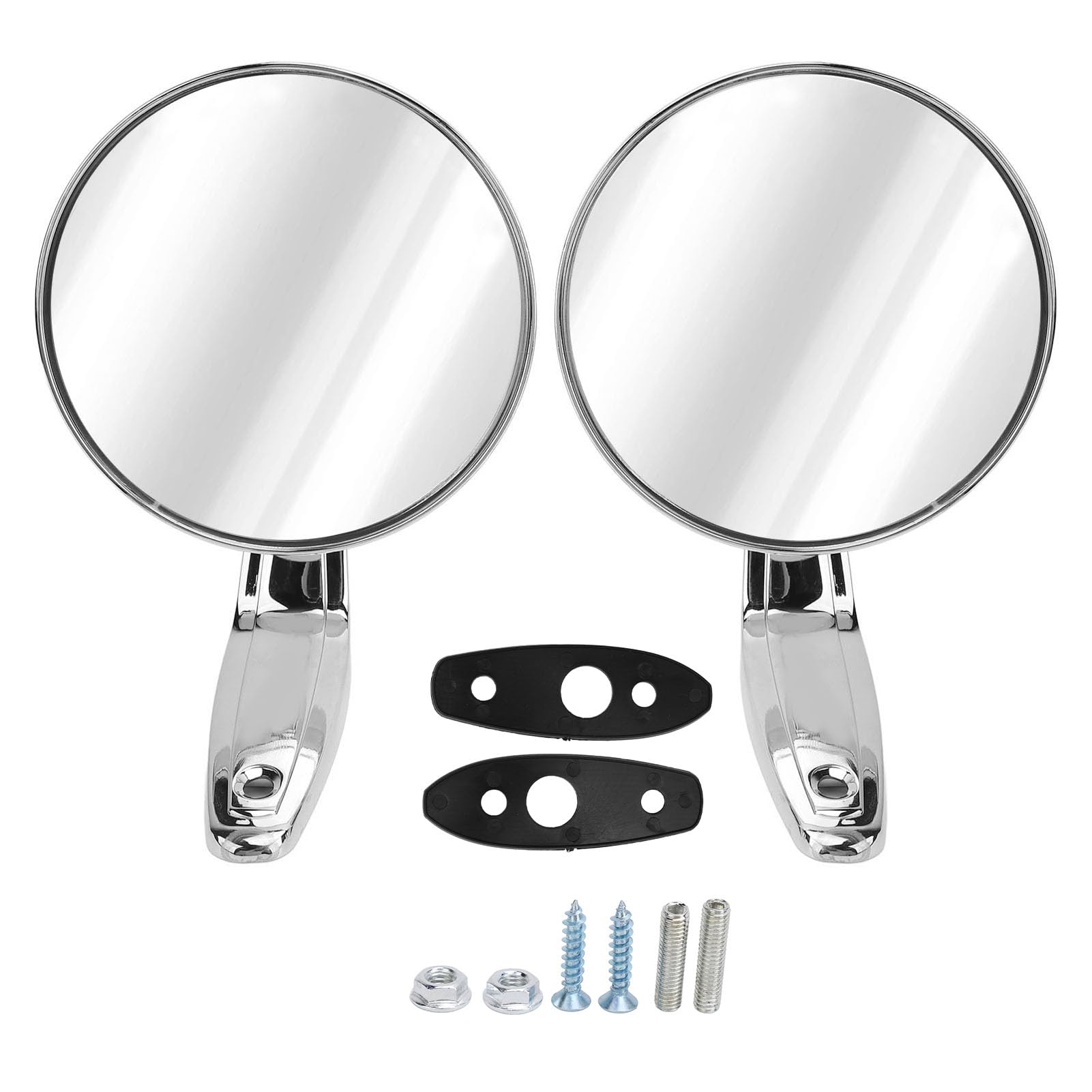 Chrome Car Side Mirrors, 3685955 Zinc Alloy Classic Round