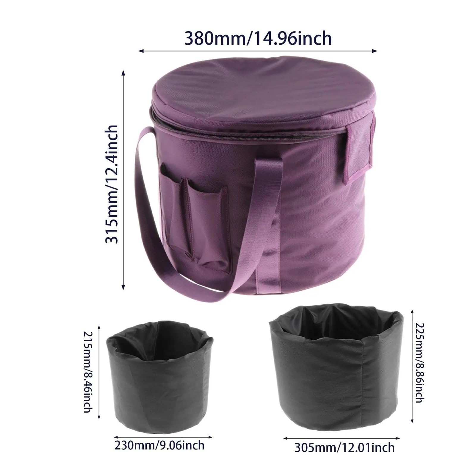 Bolsa para Cuenco Tibetano Estuche de transporte for cuencos tibetanos cristal, bolsa con forro, funda acolchada for cuenco tibetano(14 inch)