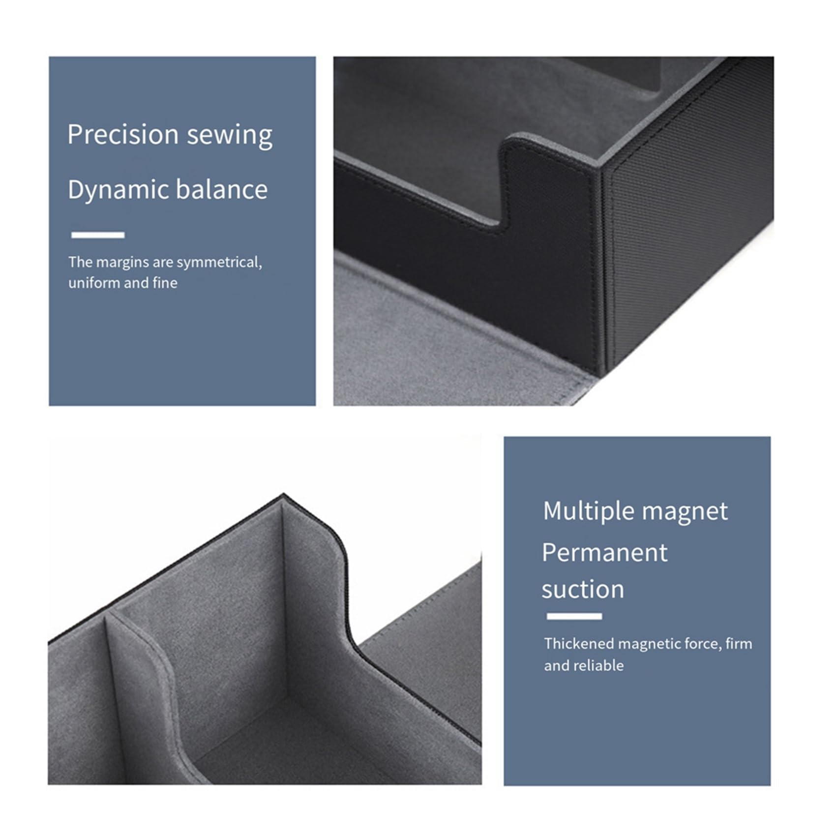 2X Scatola Porta Carte per Carte Collezionabili, per Mazzi di Carte 1800+ PU, Scatola per Carte con Chiusura Magnetica per Carte da Gioco Magnetiche Nera