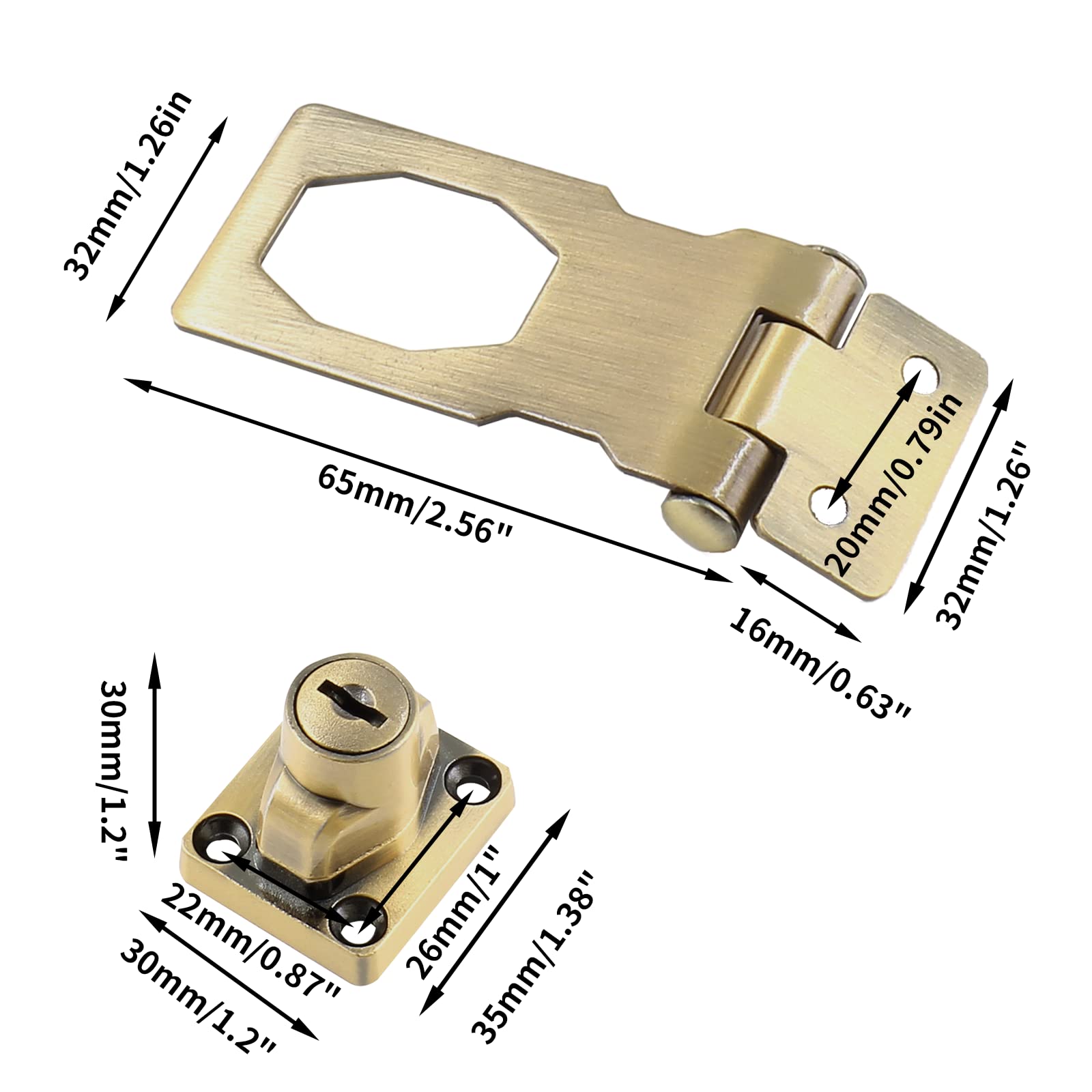 AP Motor Store ABU10080S 100/80 Hasp and Staple, 80 mm