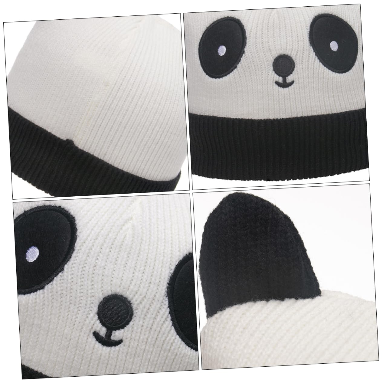 Gorra De Montar A La Moda Con Hilo Acrílico Para Mujer Con Manga De Panda 2 Uds