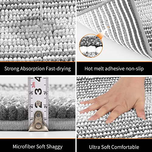 Venuso Badezimmerteppich rutschfest Waschbar Badematte, Chenille badematte rutschfest, Badvorleger für Dusche,Badewanne… – Bild 7