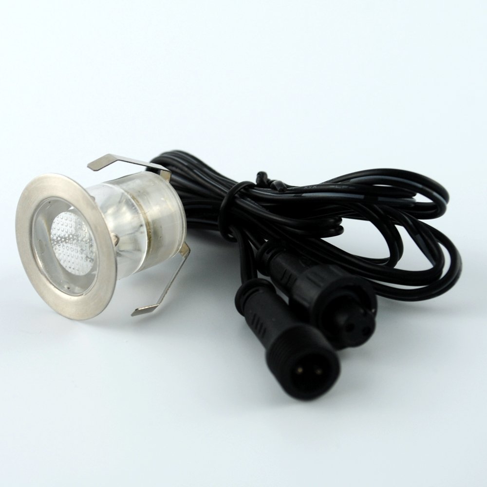 10er Set Terrassen Einbaustrahler LED Bodeneinbaustrahler Ø30mm 0.6W Aussen DC12V Kaltes Weiß IP67 Wasserdicht LED Einbauleuchten Deckenstrahler für Küche Garten Treppen Bad Balkon