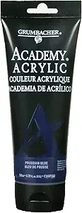 Grumbacher Academy Acrylic Paint, Gloss, 200ml/6.8 oz Plastic Tube, Prussian Blue (C168P200)