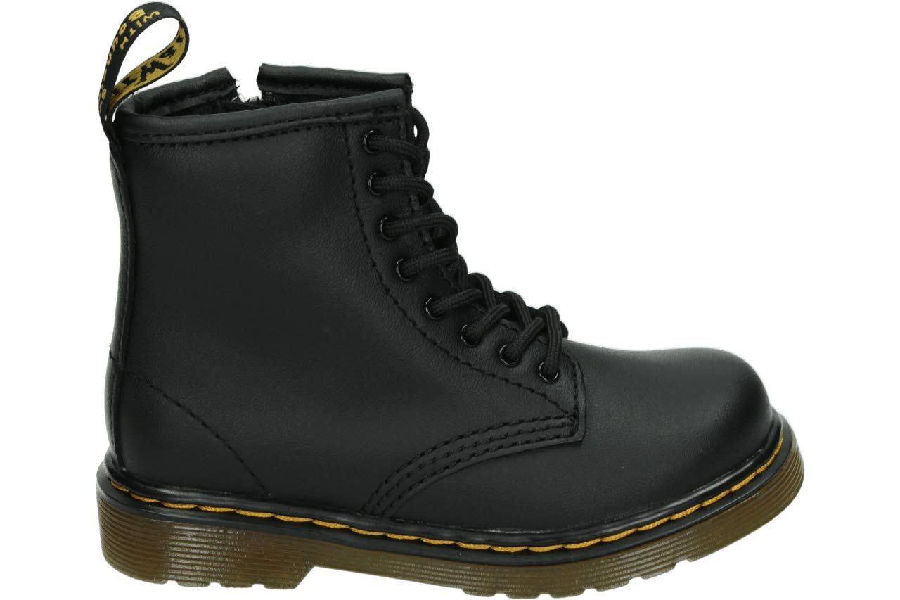 Dr Martens Girls Black 'S 1460 Softy T Leather Lace Up Boots In - Size: 8 Kids