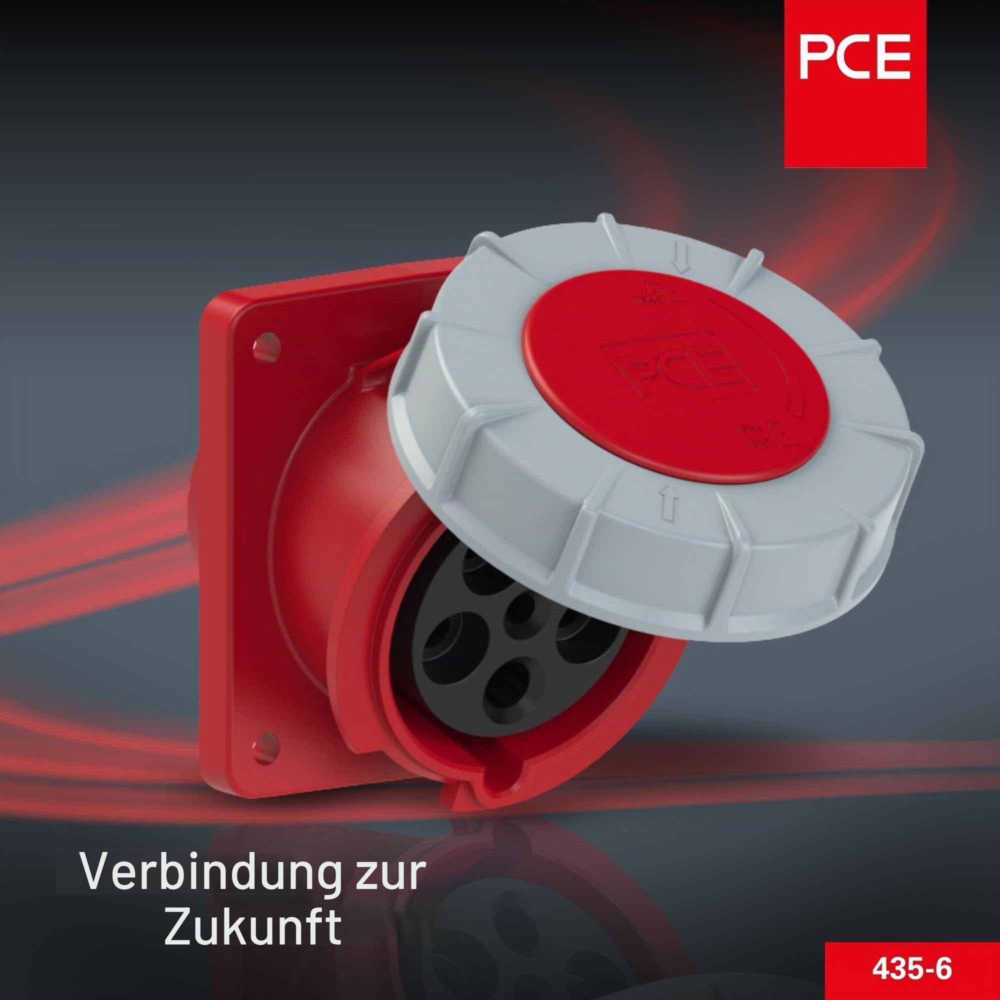 PCE 435-6 CEE-Anbausteckdose 63A 5-polig 6h IP67 Power Twist 400V
