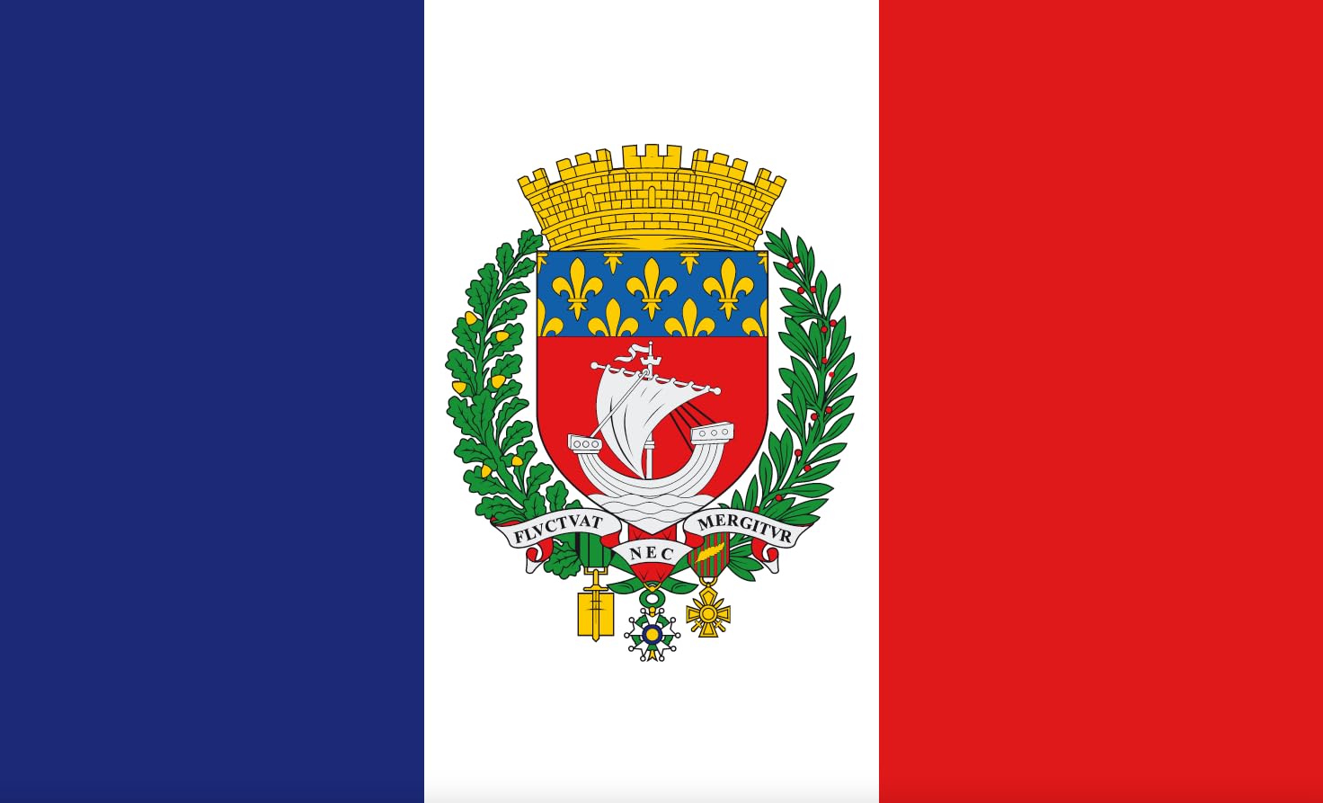 Drapeau de la ville de Paris de qualité supérieure 120x80cm