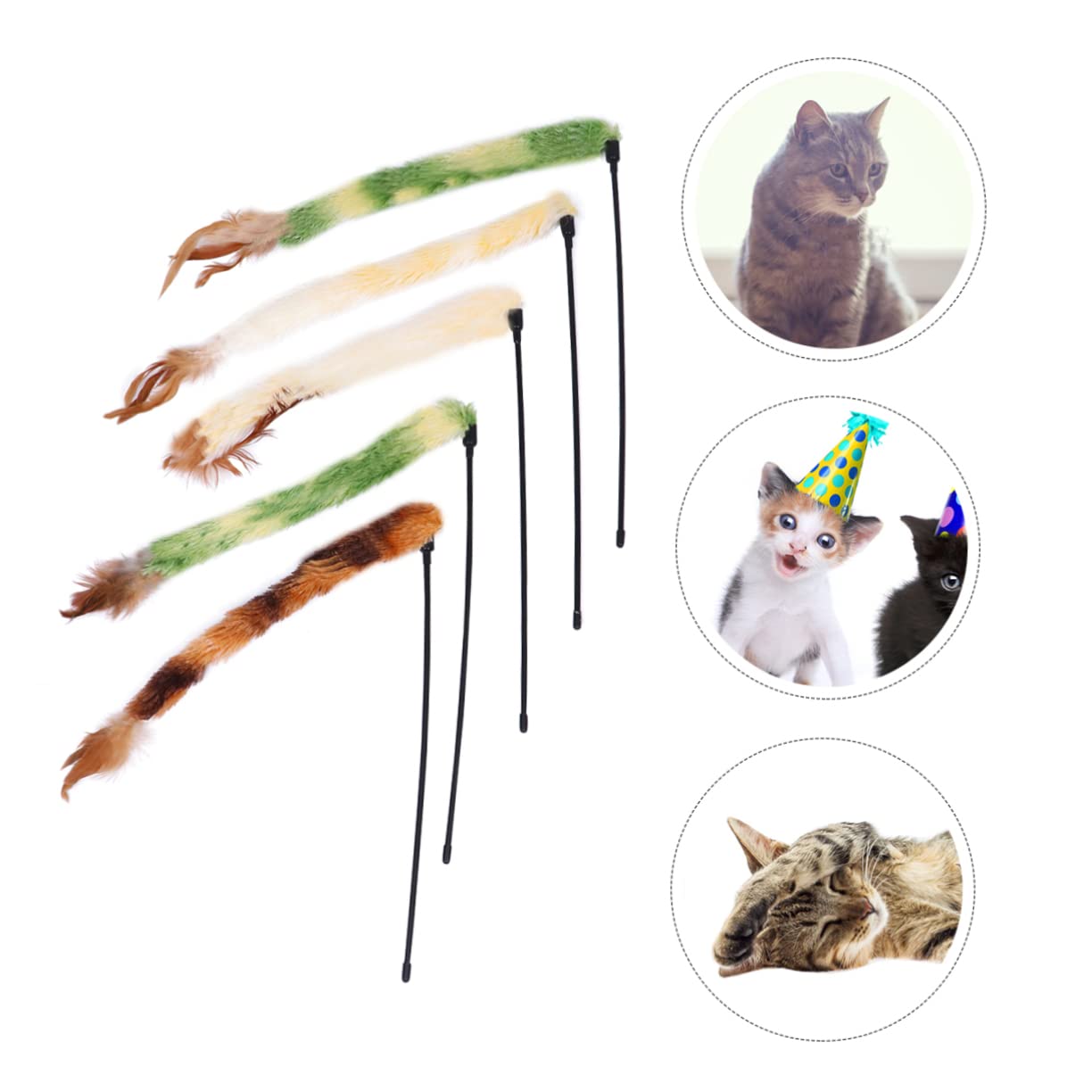 FRCOLOR 15 Piezas Gato Teaser Juguetes para Gatitos Accesorios para Mascotas burlas Suministros para Mascotas Juguetes para Mascotas Juguetes de Peluche Juguetes Suministros para Gatos Juguete Gato