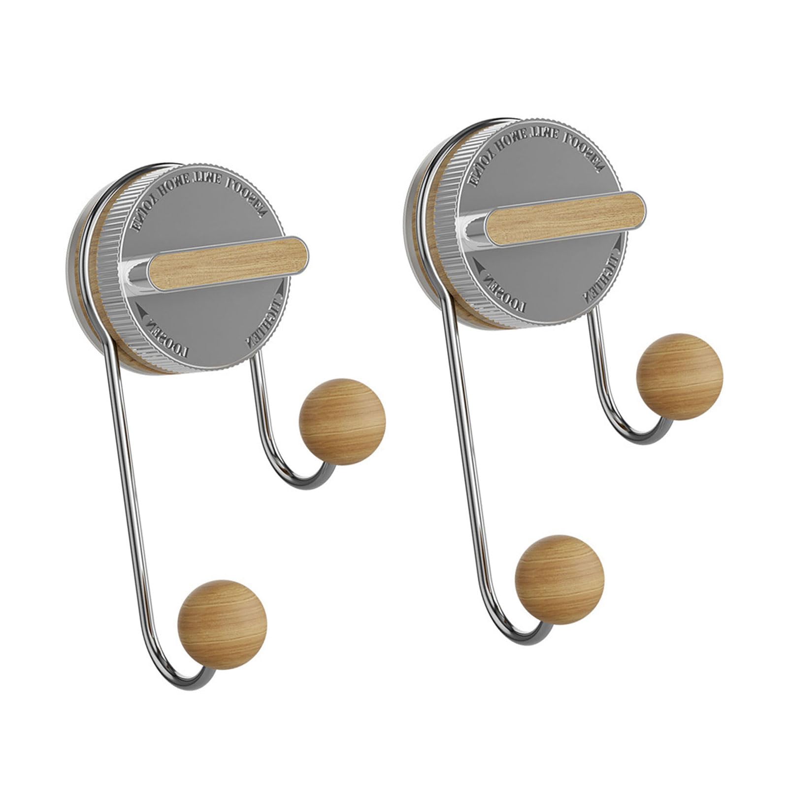 Msioytog Log Color Drill Frees Mounting Double Ball Hooks Heavy Duty Suction Cup Holds Weight Abs Stainless Steel Materials Coat Hanger Multipurpose Suction Hooks