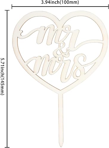 Miniatura 2 de 1 pieza de decoración de pastel de madera de corazón de boda, compromiso, decoración para despedida de soltera, cumpleaños, boda, aniversario,