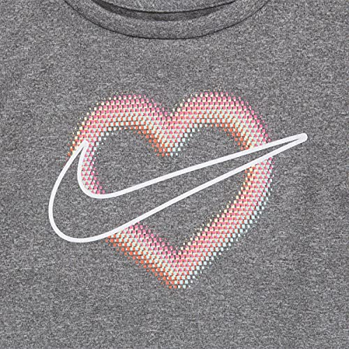 Image of Nike Little Girls' Dri-FIT Pixel T-Shirt and Shorts 2 Piece Set (Black(26H451-023) /Pink, 24 Months)