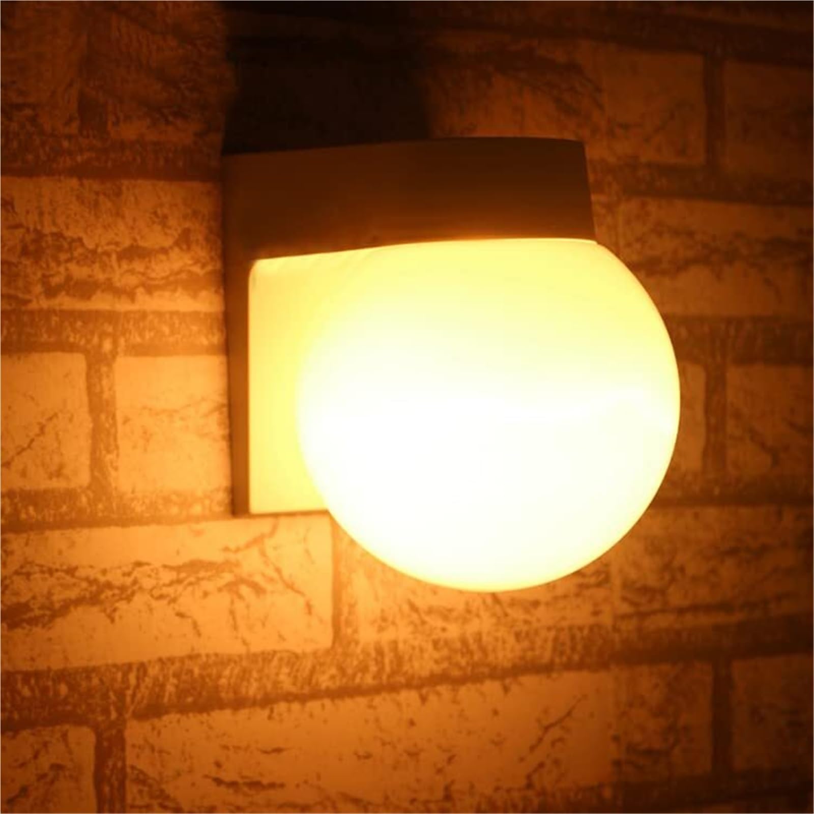 Khukhu Black Base(7W) 15W Led Outdoor Light Fixture Terrace Wall Lanterns Lamp E27 Bulb,Waterproof Exterior Wall Sconce Lamp,Pmma Milky White Lampshade(,3000K)