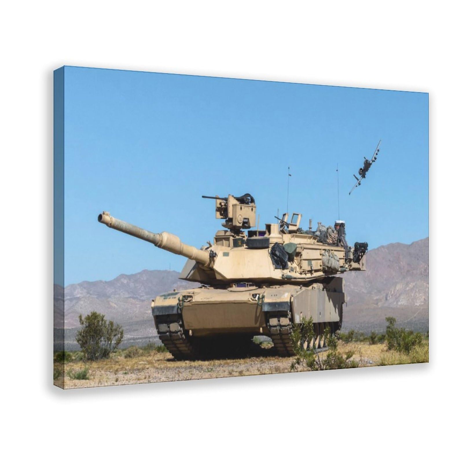 Kvsyaw Tank Military Chariot Poster M1 Abrams Poster Canvas Poster Wall Art for Home Bedroom Office Dorm Room Decor Gift Frame: 8" L X 12" W