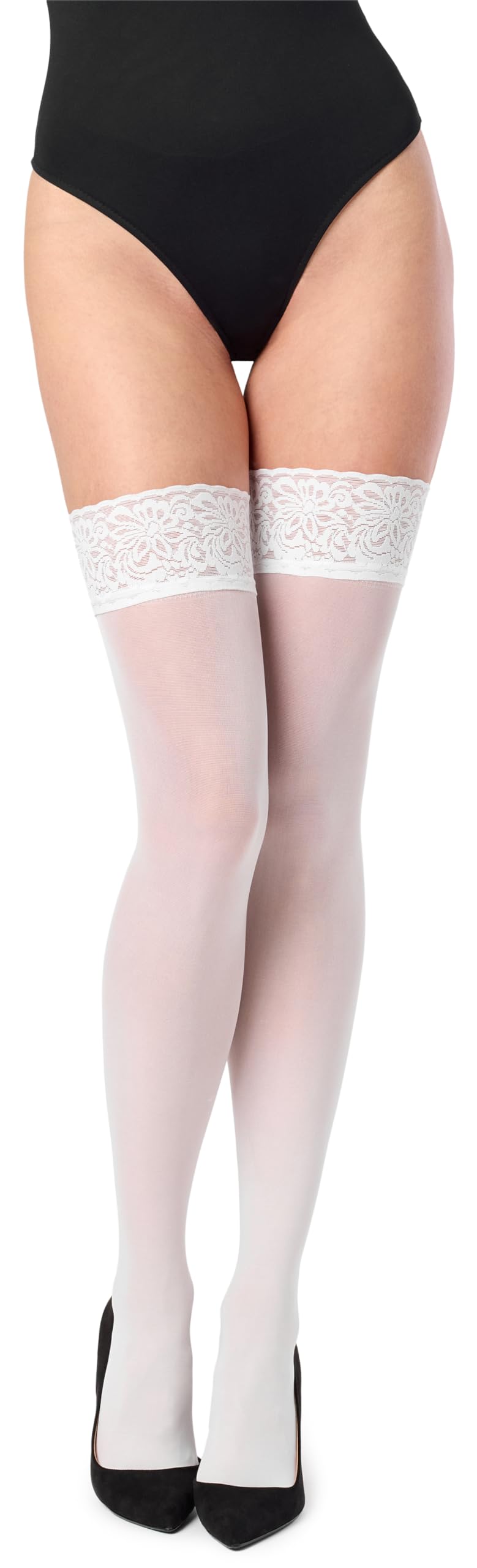 Merry Style Damen halterlose Mikrofaser 40 DEN Strümpfe mit Spitze MSSSJ01