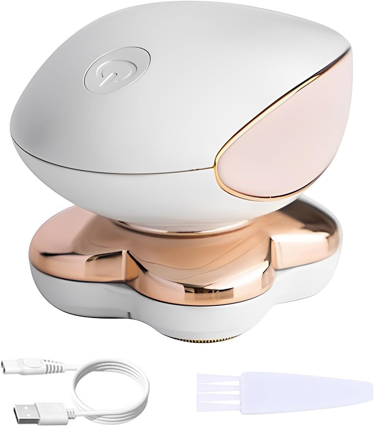 Elektrorasierer für Frauen, schnurlos, schmerzlos, makellos, Haarentfernungsgerät mit LED-Licht, Rotationskopf, Rosa, moderner Stil, wiederaufladbarer Lithium-Ionen-Akku, 800 mAh