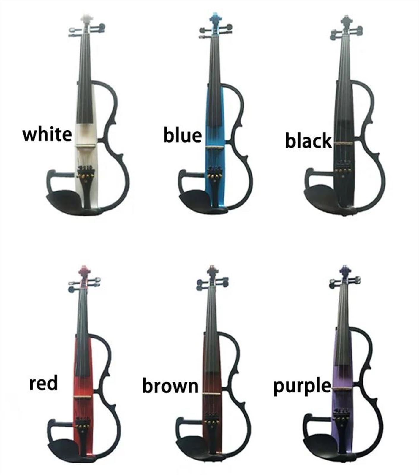 Geige Violinenbausatz E-Geigen Profi Mit Koffer Ebenholzgriffbrett(Blue)