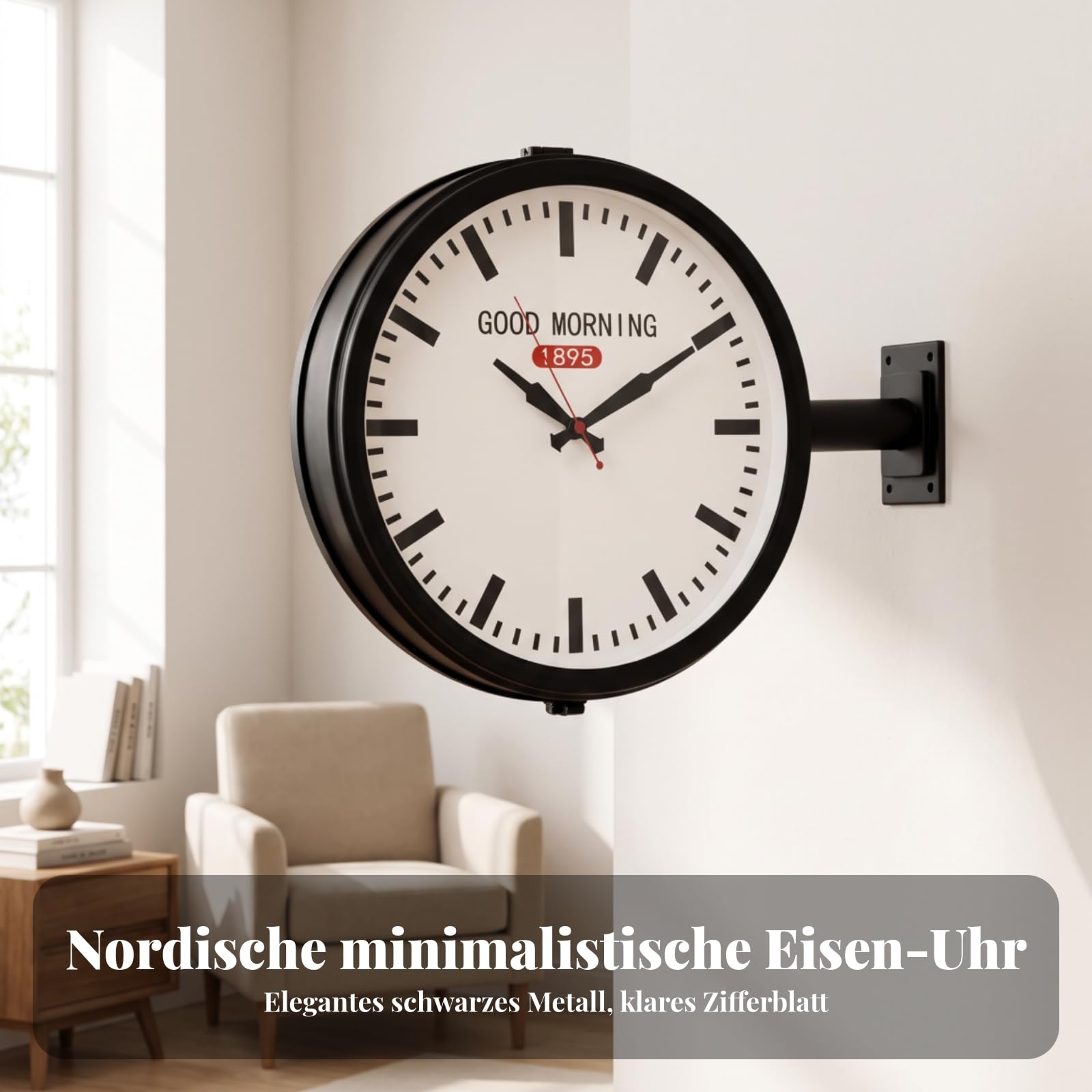 Minimalistisch doppelseitige Bahnhofsuhr , color to 2 , -25 Zifferblatt