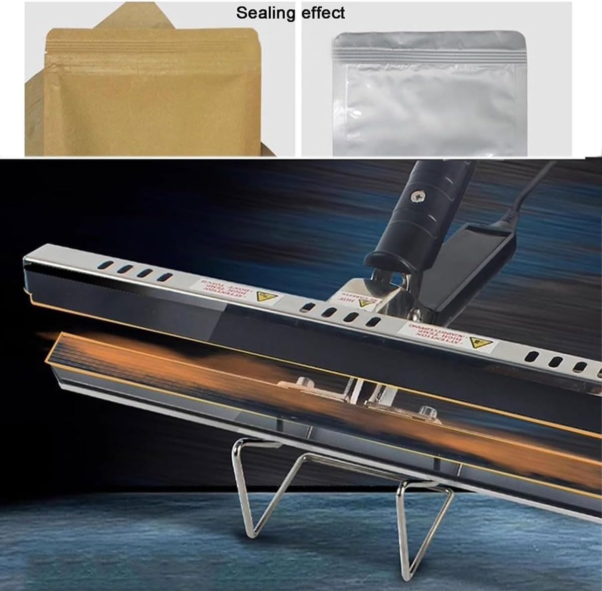Máquina selladora de bolsas al vacío para alimentos, calefacción de doble cara, 7 ajustes de temperatura para papel de aluminio, kraft, bolsas de Mylar, 200-400 mm