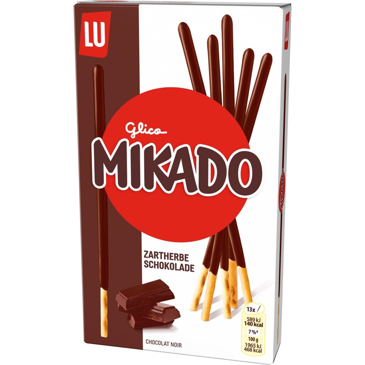 Mikado Zartbitter-Schokolade – knusprige Keksstäbchen, überzogen mit dunkler Schokolade – 24 x 75g
